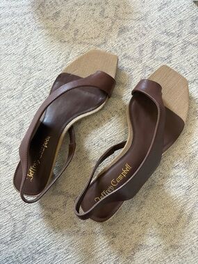 Jeffrey Campbell Brown and Beige Slingback Sandals
